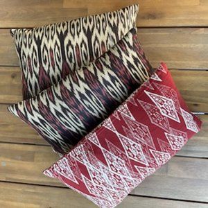 John Robshaw Bolster Pillows w/ Inserts - Bundle (3)